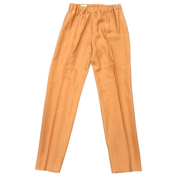 Dries Van Noten Camel Satin-Feel Elastic Waist Pants Women’s Size 34 - Picture 1 of 6